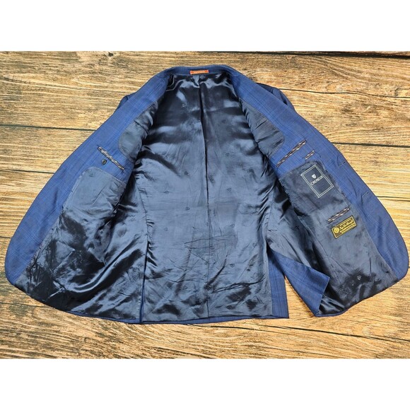 Cremieux Zelander Loro Piana Merino Suit 46R Blazer 40x29 Pants Blue Plaid READ - Picture 3 of 12